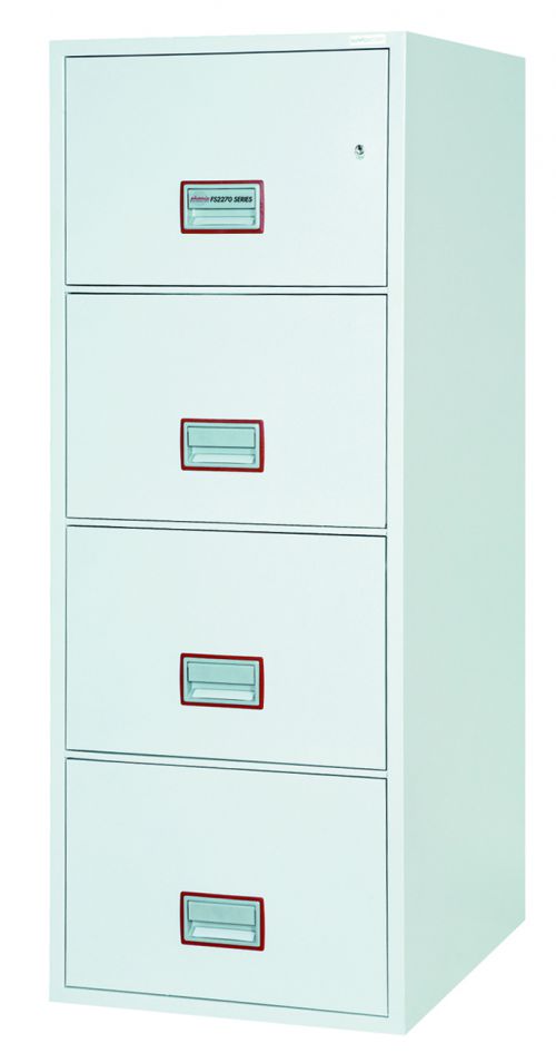 Phoenix World Class Vertical Fire File 4 Drawer Filing Cabinet With Key Lock - FS2274K DD