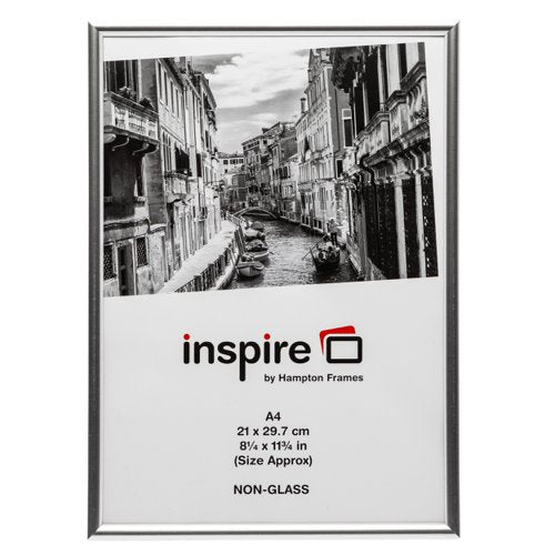 Photo Album Co Certificate/Photo Frame A4 Plastic Frame Plastic Front Silver - A4MARSIL-NG