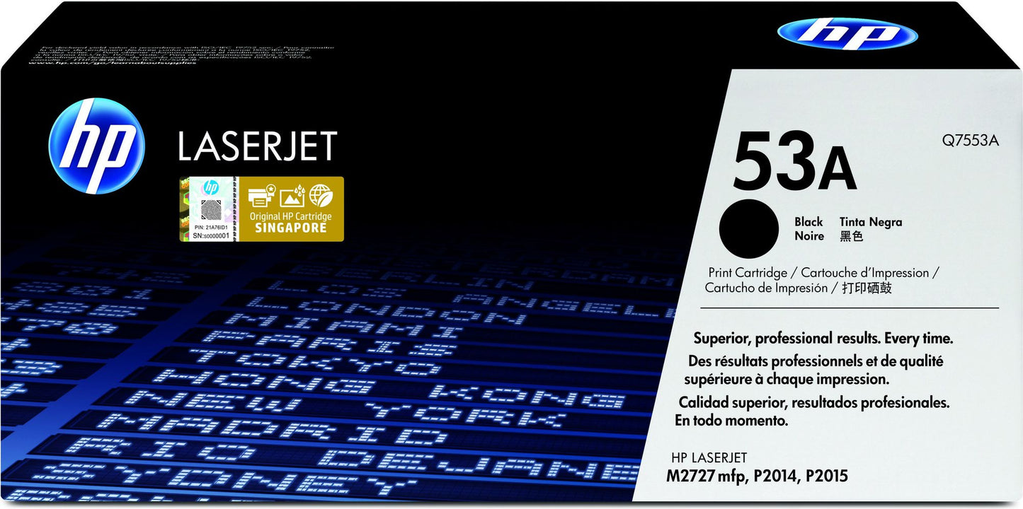 HP Q7553A BLACK TONER FOR LJP2015 3K