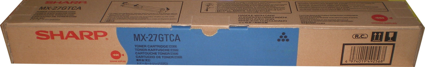 Original Sharp MX-27GTCA Cyan 15000 Pages Original Toner