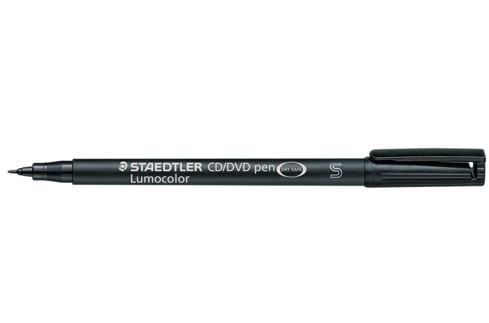 Staedtler Lumocolor CD/DVD Permanent Marker 0.4mm Line Black (Pack 10) - 310CDS9