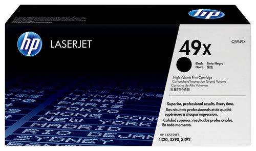HP 49X Black High Yield Toner 6K pages for HP LaserJet 1160/1320/3390/3392 - Q5949X