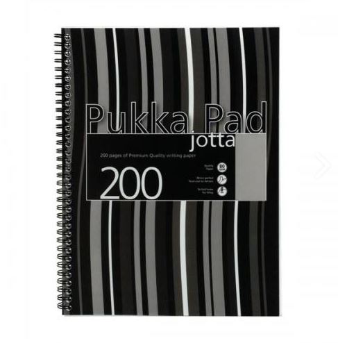 Pukka Pad Jotta A5 Wirebound Polypropylene Cover Notebook Ruled 200 Pages Black Stripe (Pack 3) - JP021(5)