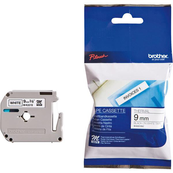 BLACK ON WHITE LABELLING TAPE 4M LONG