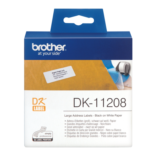 Brother Large Address Label Roll 38mm x 90mm (Pack 400 Labels) - DK11208