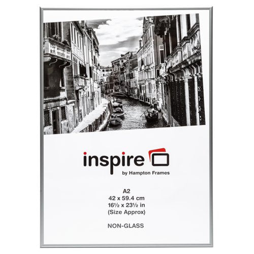 Photo Album Co Poster/Photo Frame A2 Aluminium Frame Plastic Front Silver - PAAFA2B