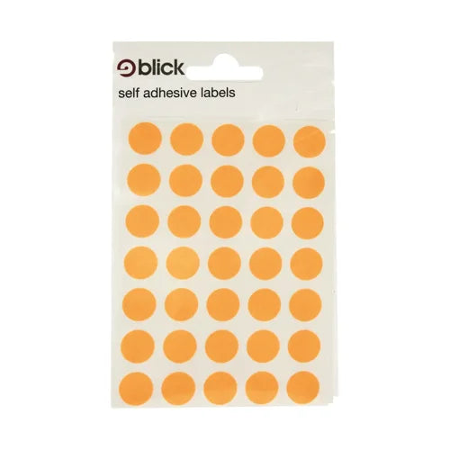 Blick Labels Circles Fluorescent Orange 13mm 140 Labels x20 (Pack 2800) - RS004356