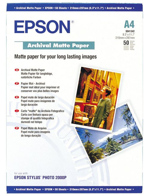 Epson A4 Archival Matte Paper (Pack 50) - C13S041342