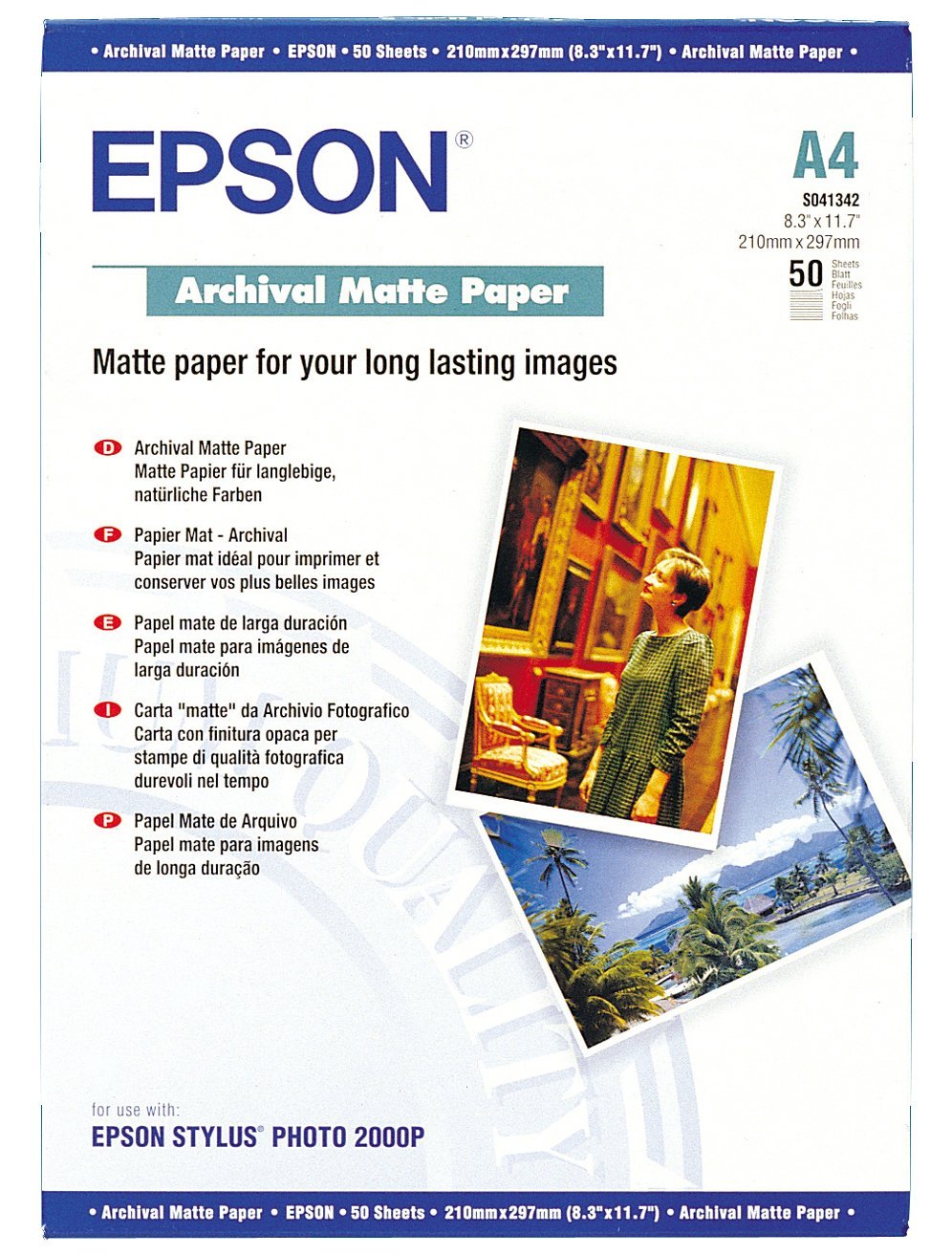 Epson A4 Archival Matte Paper (Pack 50) - C13S041342