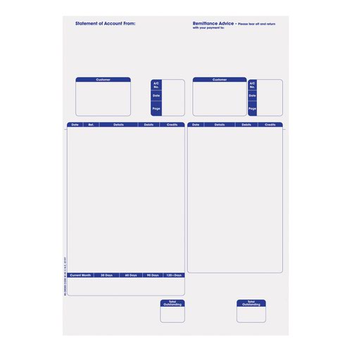 Sage Compatible 1 Part Statement/Remittance (Pack 500) SE85S
