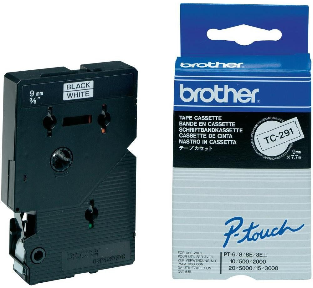 Brother TC291 PTouch Ribbon 9mm x 7.7m