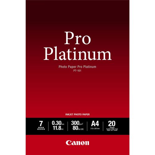 Canon PT-101 Pro Platinum A4 Photo Paper (Pack 20) - 2768B016