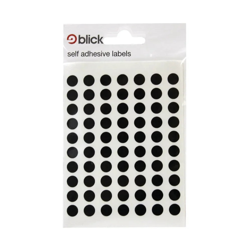 Blick Labels Circles Black 8mm 490 Labels x20 (Pack 9800) - RS001751