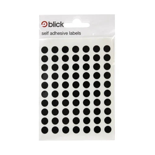 Blick Labels Circles Black 8mm 490 Labels x20 (Pack 9800) - RS001751