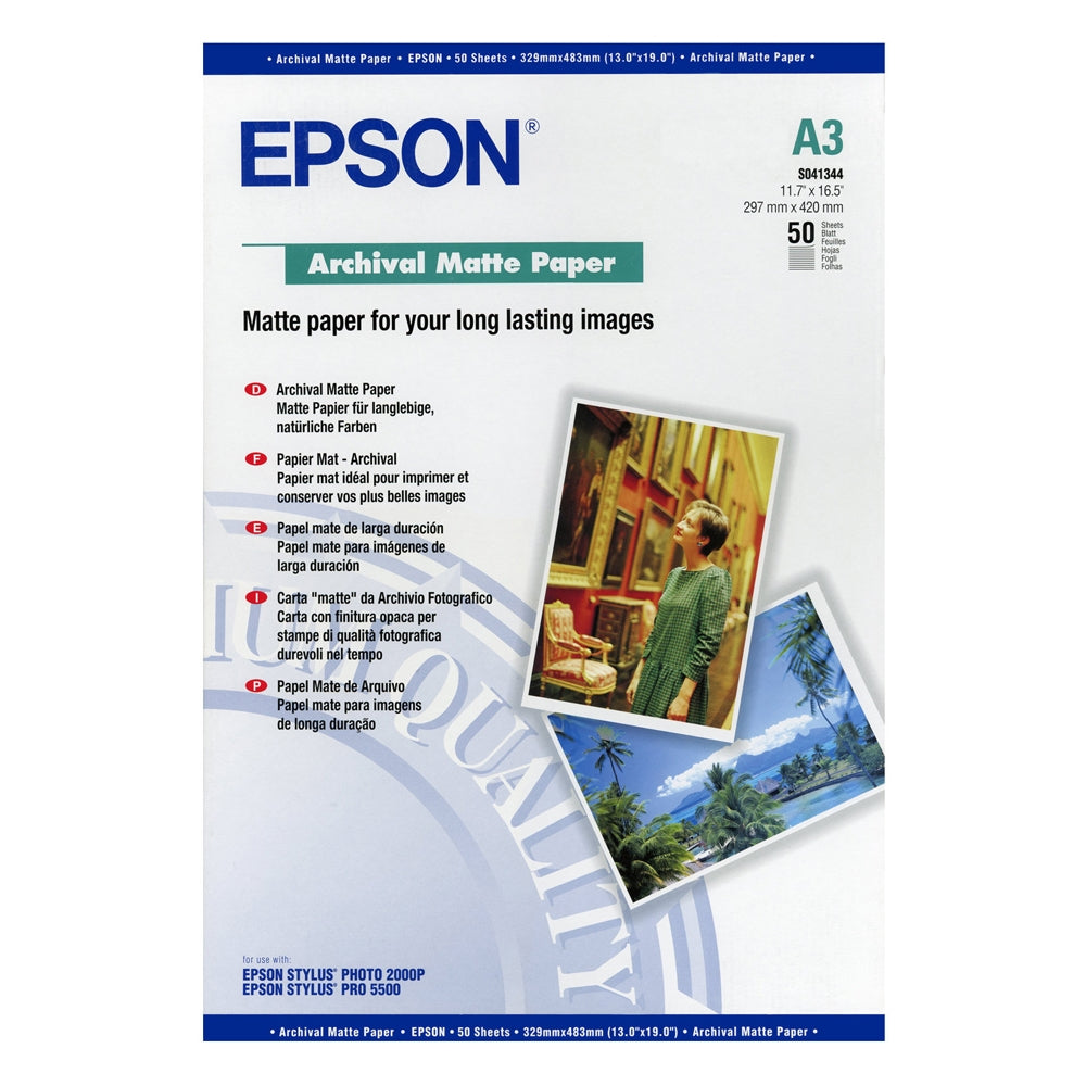 Epson A3 Archival Matte Paper (Pack 50) - C13S041344