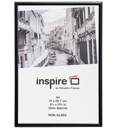 Photo Album Co Certificate/Photo Frame A4 Aluminium Frame Plastic Front Black - PAAFA4BBLK