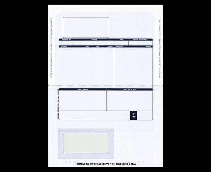 Sage Compatible 1 Part Payslip Mailer Tape Seal (Pack 500) SE100