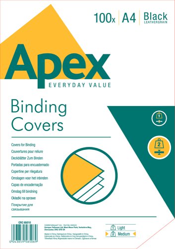 ValueX Binding Cover Leathergrain A4 250gsm Black (Pack 100) 6501001
