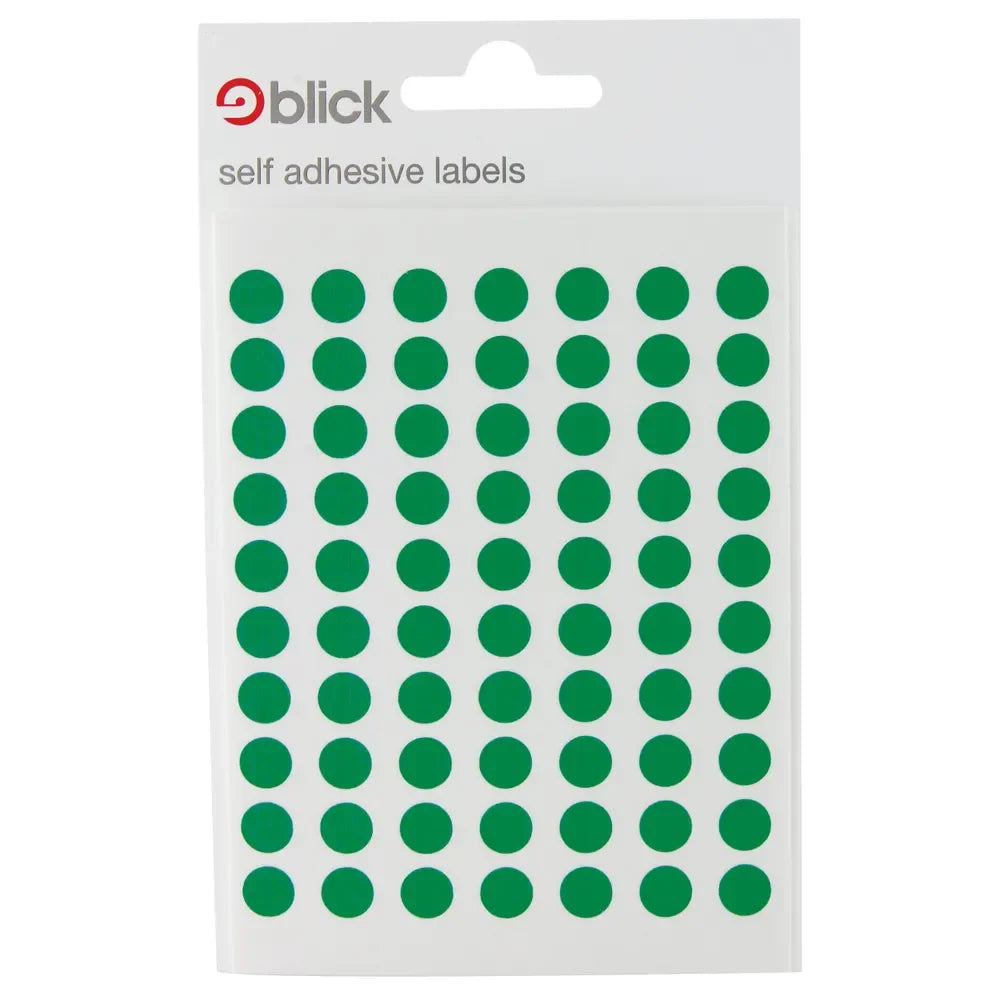 Blick Labels Circles Green 8mm 490 Labels x20 (Pack 9800) - RS002659