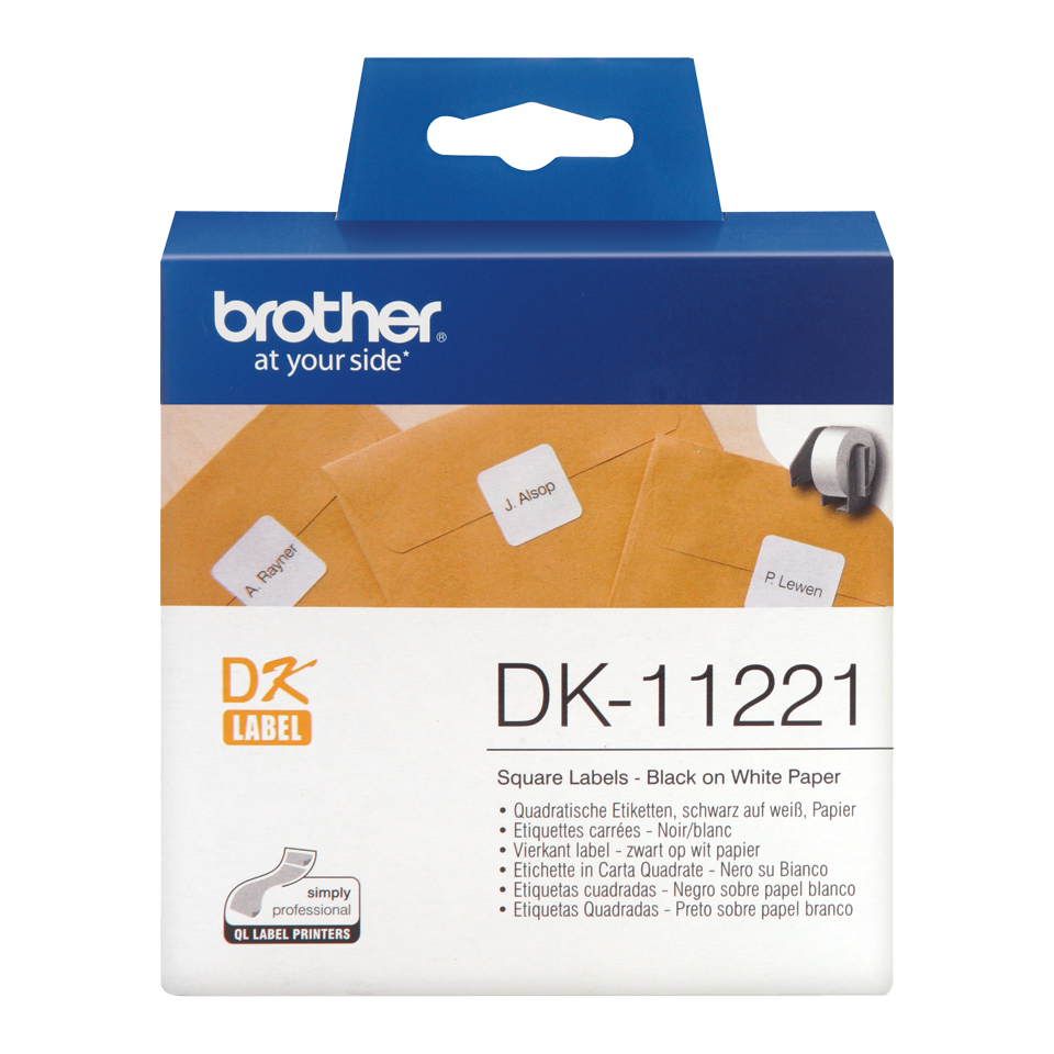 Brother Square Paper Label Roll 23mm x 23mm (Pack 1000 Labels) - DK11221
