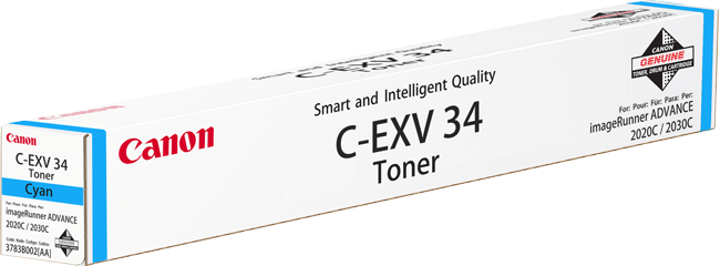 OEM Canon CEXV34 Cyan Toner Ctg 3783B002AA