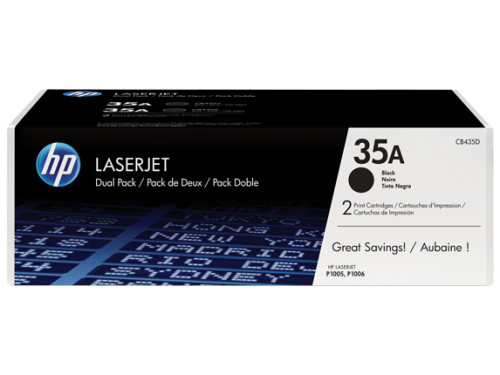 HP 35A Black Standard Capacity Toner Cartridge 1.5K pages Twinpack for HP LaserJet P1005/P1006 - CB435AD