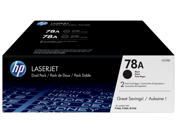 Original HP CE278AD (78A) Toner Black 2.1K Pages Pack Qty 2