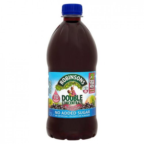 Robinsons Double Concentrate No Added Sugar Apple and Blackcurrant Squash 1.75 Litre (Pack 2) - 0402047