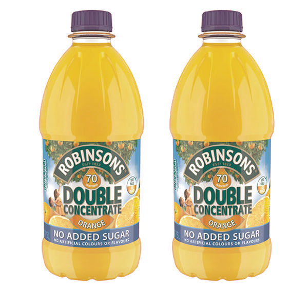 Robinsons Double Concentrate No Added Sugar Orange Squash 1.75 Litre (Pack 2) - 0402046