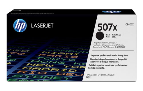 HP 507X High Yield Black Toner Cartridge 11k pages - CE400X