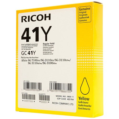 Original Ricoh SG2100 Yellow Gel Ink Hi Yld GC41Y  405764