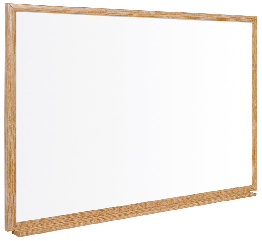 Bi-Office Earth-It Non Magnetic Enamel Whiteboard Oak Wood Frame 900x600mm - CE06202318 DD