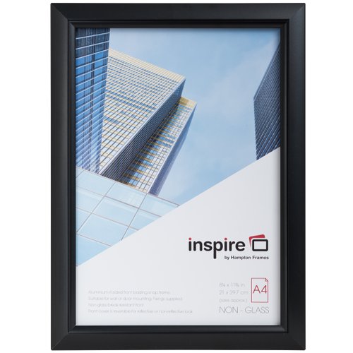 Hampton Frames Promote It A4 Non Glass Frame Black Aluminium PAPFA4BBLK