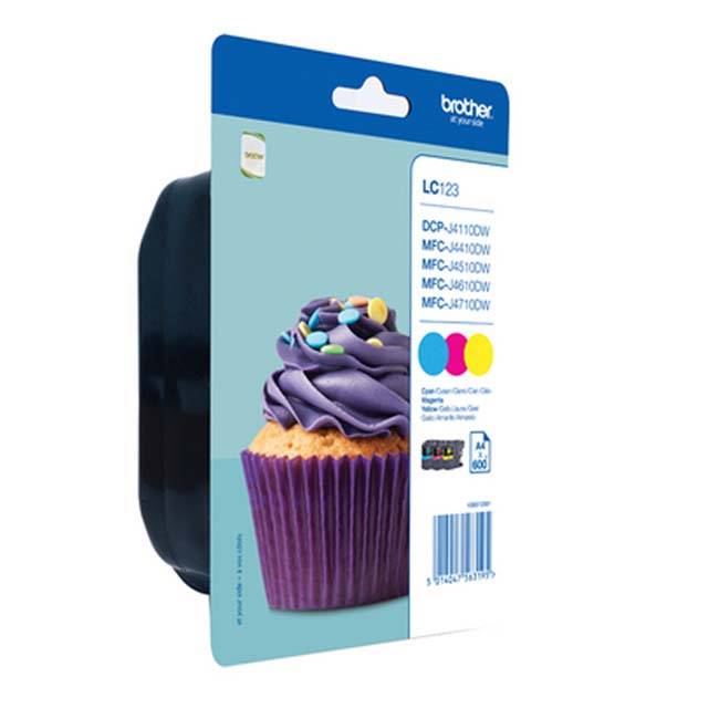 Original Brother LC123RBWBP Ink Cartridge Multi Pack CMY 3x600 Pages