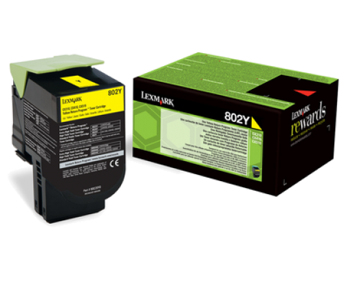 Lexmark 802Y Yellow Toner Cartridge 1K pages - 80C20Y0