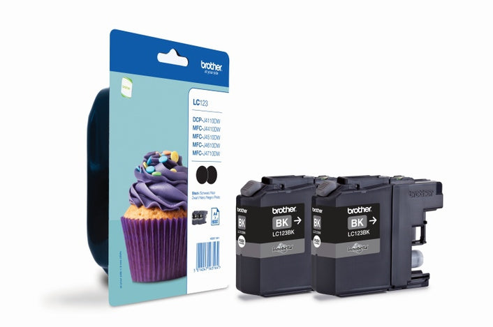 BROTHER LC123 TWIN PACK BK/BK