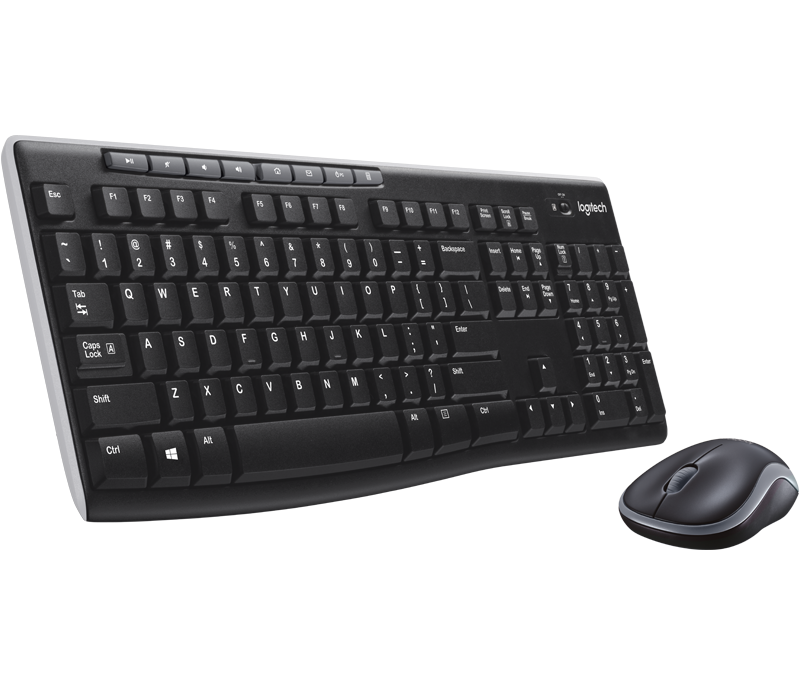 Original Logitech Wireless Combo MK270 keyboard Mouse included USB QWERTY English Black 920-004523