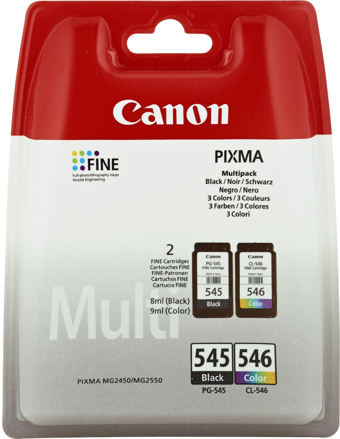 Original Canon PG-545 and CL-546 Black and Tri-Colour Original Ink Cartridge Multipack