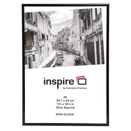 Photo Album Co Certificate/Photo Frame A3 Aluminium Frame Plastic Front Black - PAAFA3BBLK