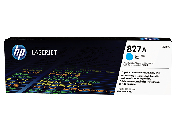 HP 827A Cyan Standard Capacity Toner 32K pages for HP Color LaserJet Enterprise M880 - CF301A