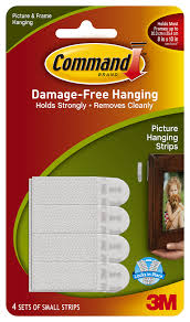 3M Command Small Picture Hanging Strips White (Pack 4) 17202 - 7100236877