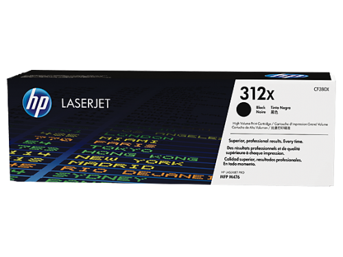 HP 312X Black High Yield Toner 4.4K pages for HP Color LaserJet Pro M476 - CF380X