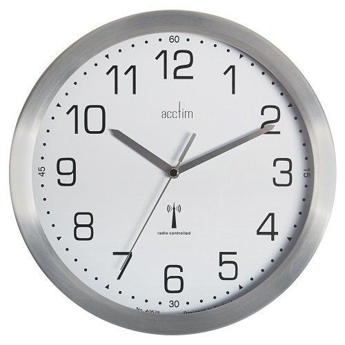 Acctim Mason Wall Clock Radio Controlled 250mm Aluminium 74337