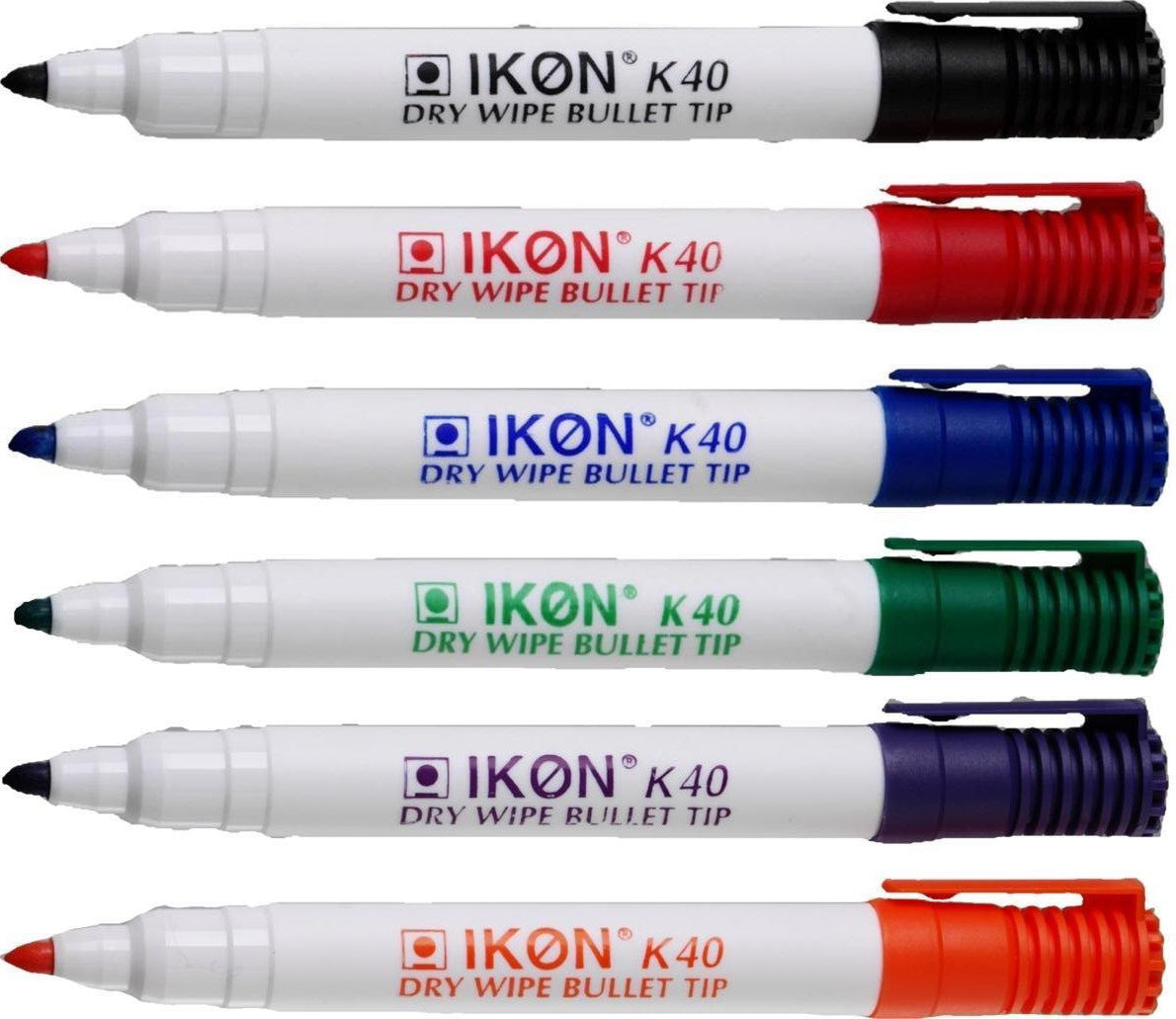 ValueX Whiteboard Marker Bullet Tip 2mm Line Assorted Colours (Pack 10) - K40-PK10