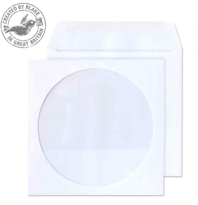 Blake Everyday Envelopes White Wallet Window Gummed CD/DVD 90gsm 125x125mm (Pack 50) - 4210TUC/50