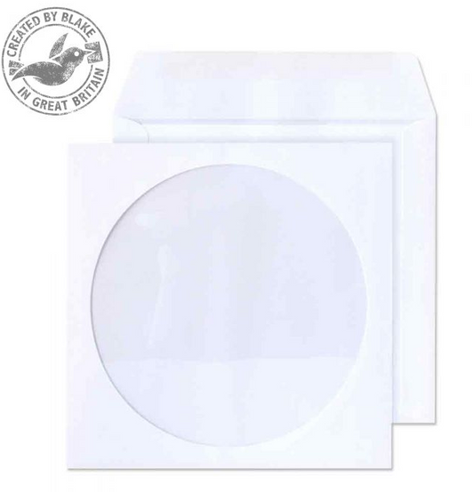 Blake Everyday Envelopes White Wallet Window Gummed CD/DVD 90gsm 125x125mm (Pack 50) - 4210TUC/50