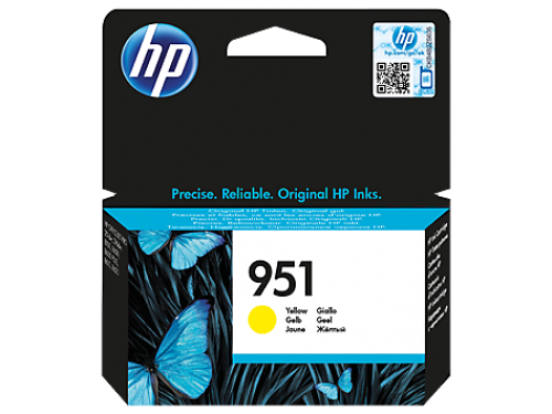 HP 951 Yellow Standard Capacity Ink Cartridge 700 pages for HP OfficeJet Pro 251/276/8100/8600/8610/8620 - CN052AE