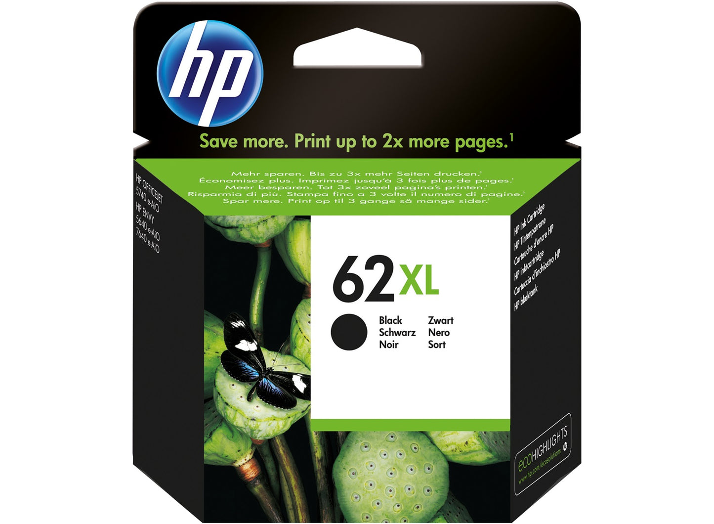 HP C2P05AE 62XL BLACK INK CARTRIDGE