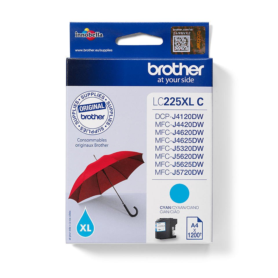 Original Brother LC225XLC Cyan Original High Capacity Ink Cartridge