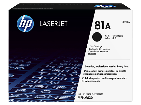 HP 81A Black Standard Capacity Toner 10.5K pages for HP LaserJet Enterprise M604/M605/M606/M630 - CF281A